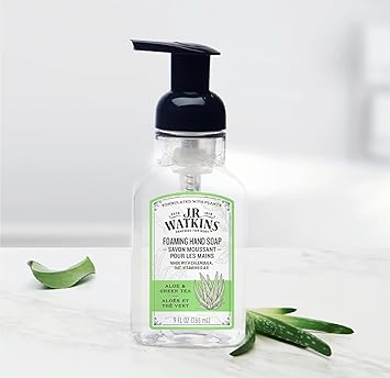 Foaming Hand Soap - Aloe & Green Tea by J.R. WATKINS REMEDIES FOR BODY - Non-toxic, STOP rated product free from harmful chemicals