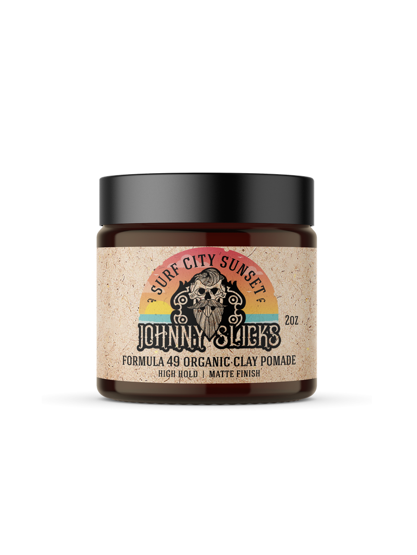Formula 49 Organic Clay Pomade - Surf City Sunset by JOHNNY SLICKS - Non-toxic, SLOW rated product free from harmful chemicals