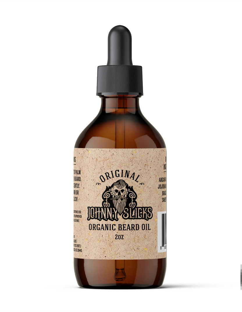 Organic Beard Oil - Original by JOHNNY SLICKS - Non-toxic Hair Styling + Treatment product rated SLOW by Million Marker, free from BPA, phthalates, and parabens
