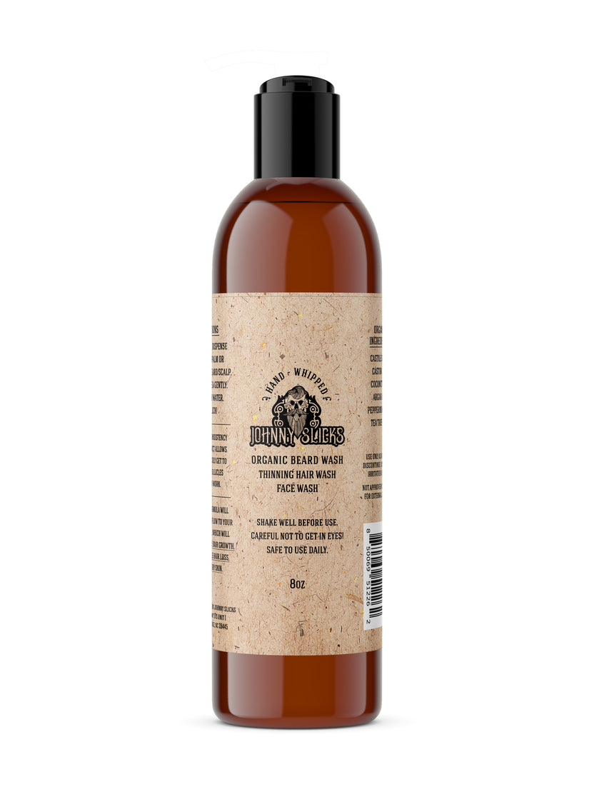 Organic Beard, Thinning Hair, And Face Wash by JOHNNY SLICKS - Non-toxic, SLOW rated product free from harmful chemicals