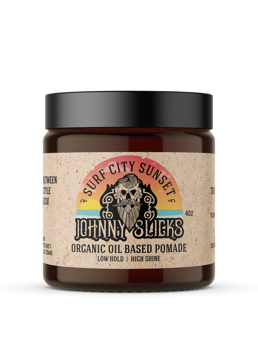 Organic Oil Based Pomade - Surf City Sunset by JOHNNY SLICKS - Non-toxic, STOP rated product free from harmful chemicals