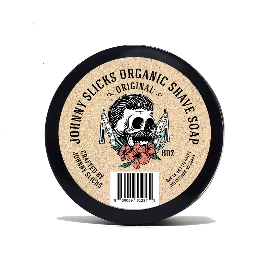 Organic Shave Soap - Original by JOHNNY SLICKS - Non-toxic Shaving product rated SLOW by Million Marker, free from BPA, phthalates, and parabens