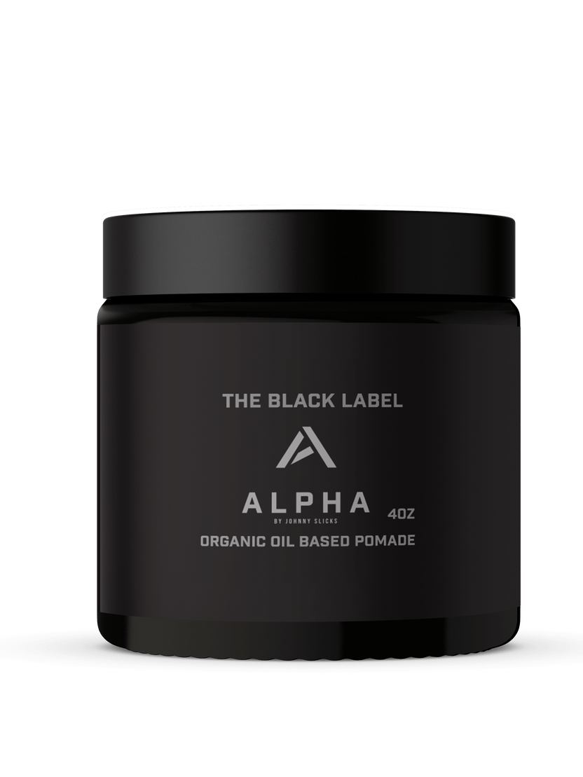 The Black Label Oil Based Pomade - Alpha by JOHNNY SLICKS - Non-toxic Hair Styling + Treatment product rated SLOW by Million Marker, free from BPA, phthalates, and parabens