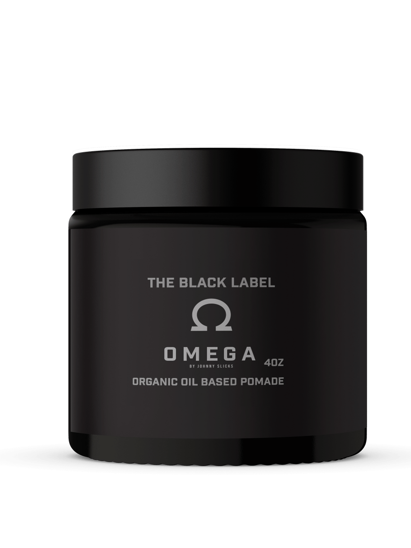 The Black Label Organic Oil Based Pomade - Omega by JOHNNY SLICKS - Non-toxic Hair Styling + Treatment product rated SLOW by Million Marker, free from BPA, phthalates, and parabens