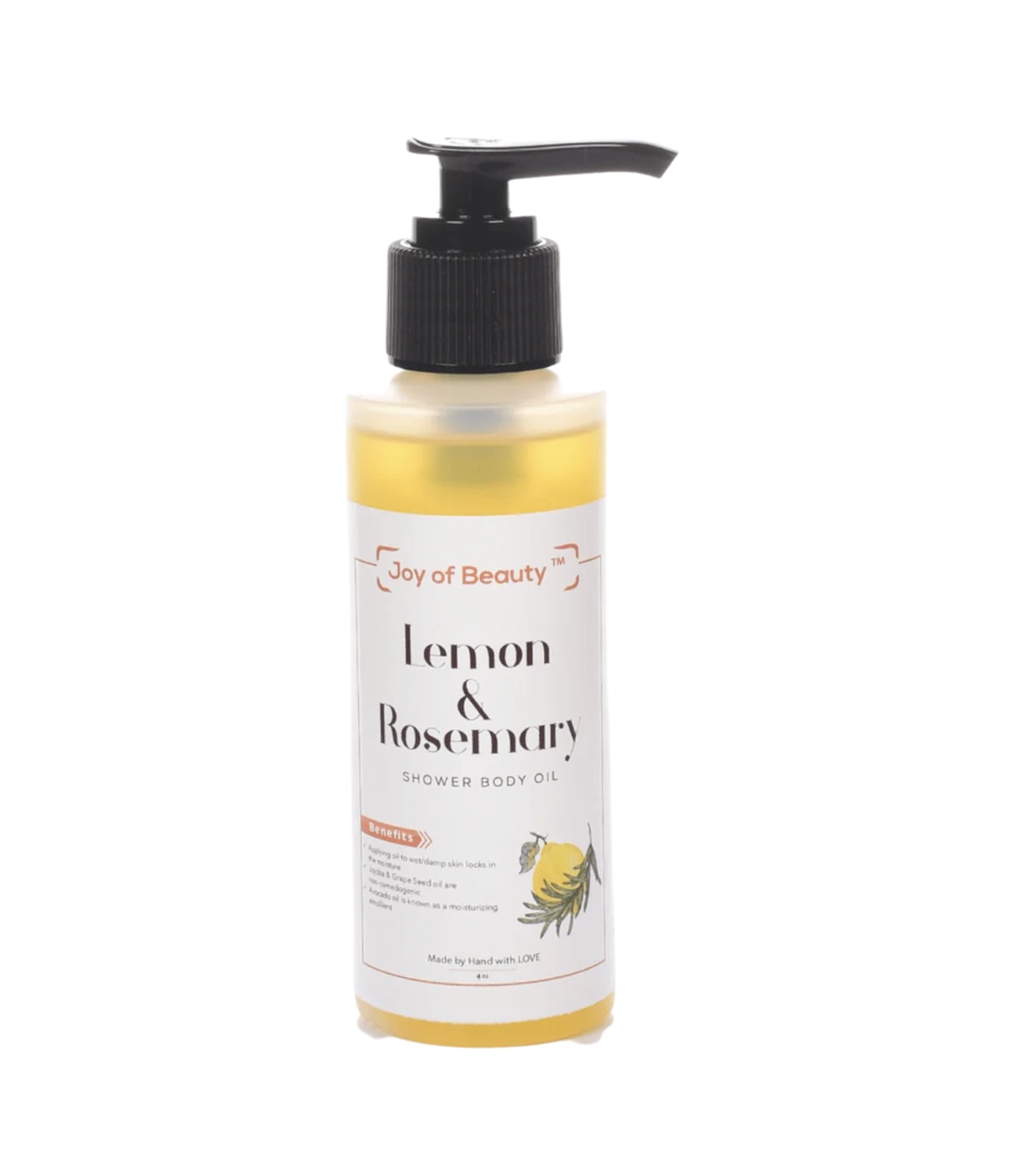 Lemon & Rosemary Shower Body Oil by Joy of Beauty - Non-toxic Body Oils, Butters + lotions product rated SLOW by Million Marker, free from BPA, phthalates, and parabens