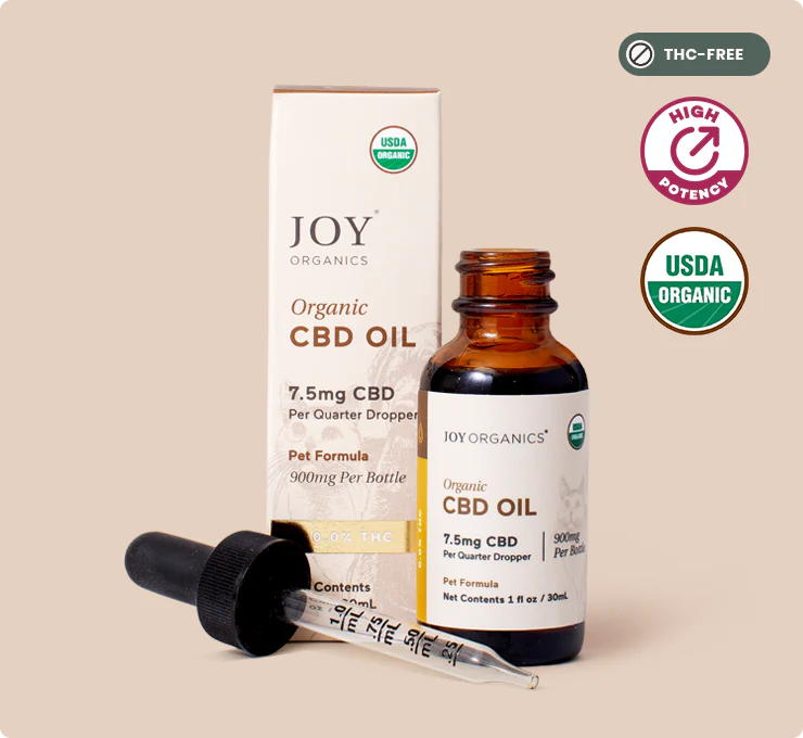 Organic CBD Tinctures for Dogs, Cats and Pets by Joy Organics - Non-toxic, GO rated product free from harmful chemicals