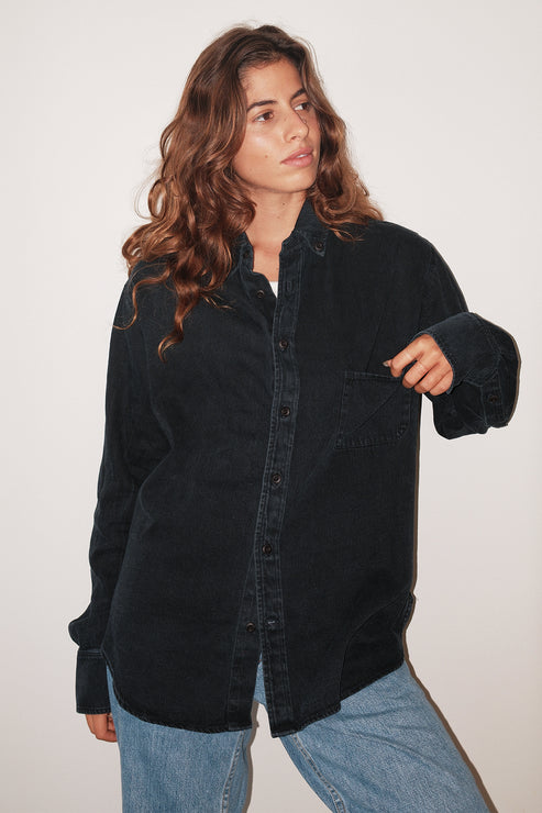 Denim Catalina Button Down Shirt by JUNGMAVEN - Non-toxic Clothes product rated GO by Million Marker, free from BPA, phthalates, and parabens