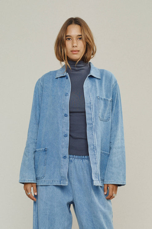 Denim Olympic Jacket by JUNGMAVEN - Non-toxic Clothes product rated GO by Million Marker, free from BPA, phthalates, and parabens