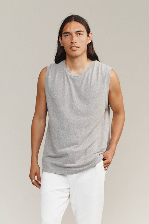Heathered Malibu Muscle Tee by JUNGMAVEN - Non-toxic Clothes product rated GO by Million Marker, free from BPA, phthalates, and parabens