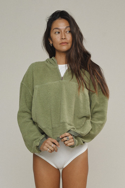 Heathered Osprey Cropped Sweatshirt by JUNGMAVEN - Non-toxic Clothes product rated GO by Million Marker, free from BPA, phthalates, and parabens