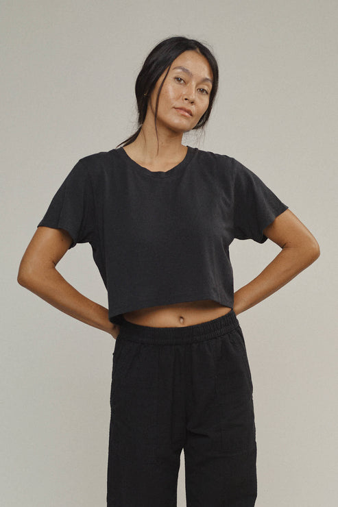 Super Cropped Lorel Tee by JUNGMAVEN - Non-toxic Clothes product rated GO by Million Marker, free from BPA, phthalates, and parabens