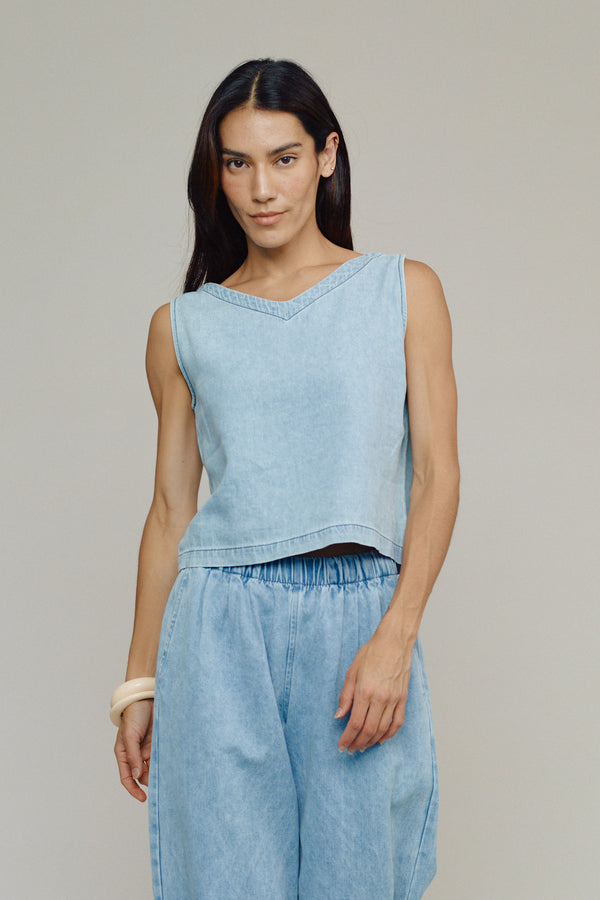 Teton Summer Denim Tank by JUNGMAVEN - Non-toxic, GO rated product free from harmful chemicals