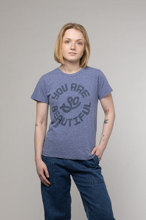 You Are So Beautiful Heathered Lorel Tee by JUNGMAVEN - Non-toxic Clothes product rated GO by Million Marker, free from BPA, phthalates, and parabens