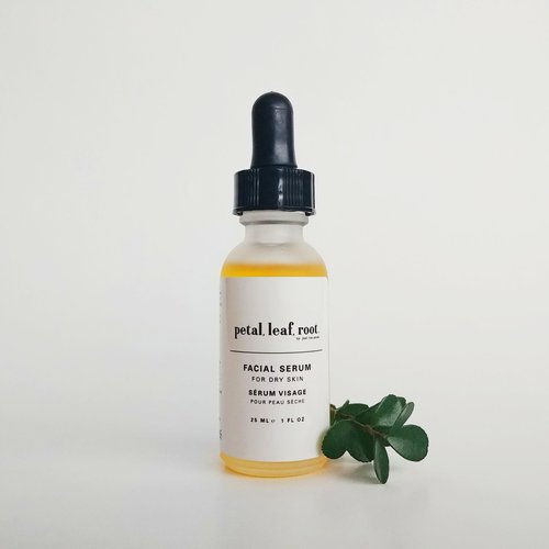 Petal, Leaf, Root Facial Serum for Dry Skin by Just the Goods - Non-toxic Facial Care product rated GO by Million Marker, free from BPA, phthalates, and parabens