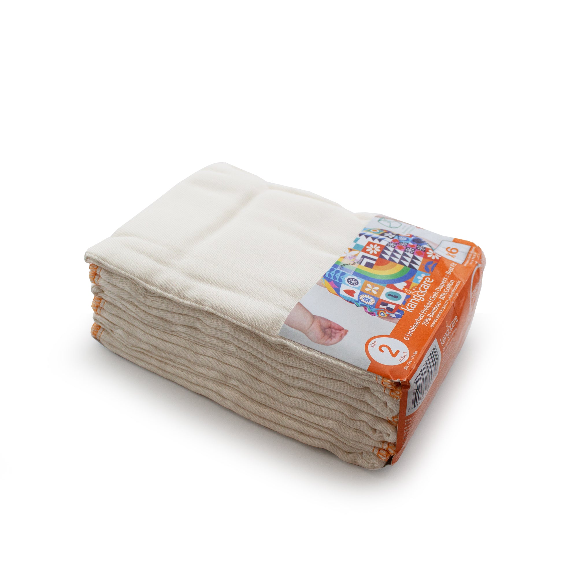 Infant Bamboo Prefold Cloth Diapers by kangacare - Non-toxic, GO rated product free from harmful chemicals
