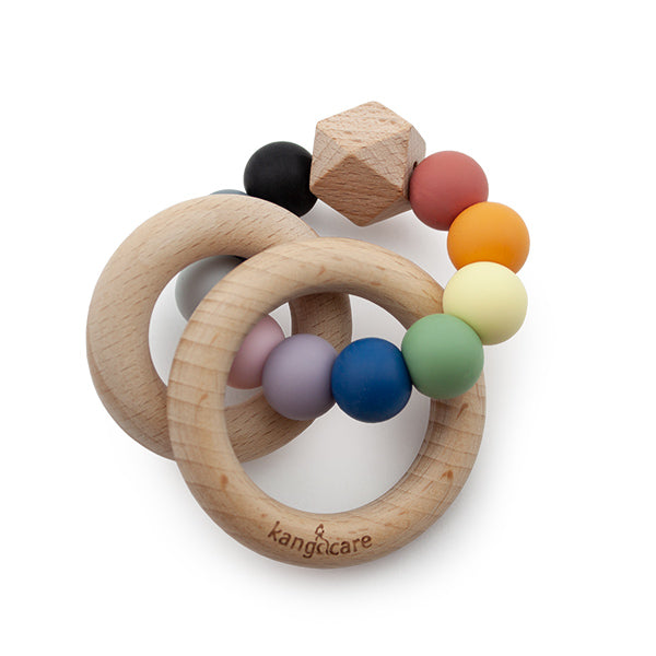 Silicone & Wood Teething Ring by kangacare - Non-toxic Pacifiers + Teethers product rated SLOW by Million Marker, free from BPA, phthalates, and parabens