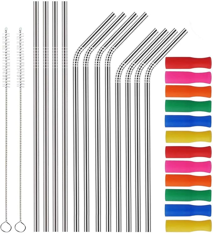Stainless Steel Metal Straws by Kaycrown - Non-toxic Water Bottles + Drinkware product rated GO by Million Marker, free from BPA, phthalates, and parabens