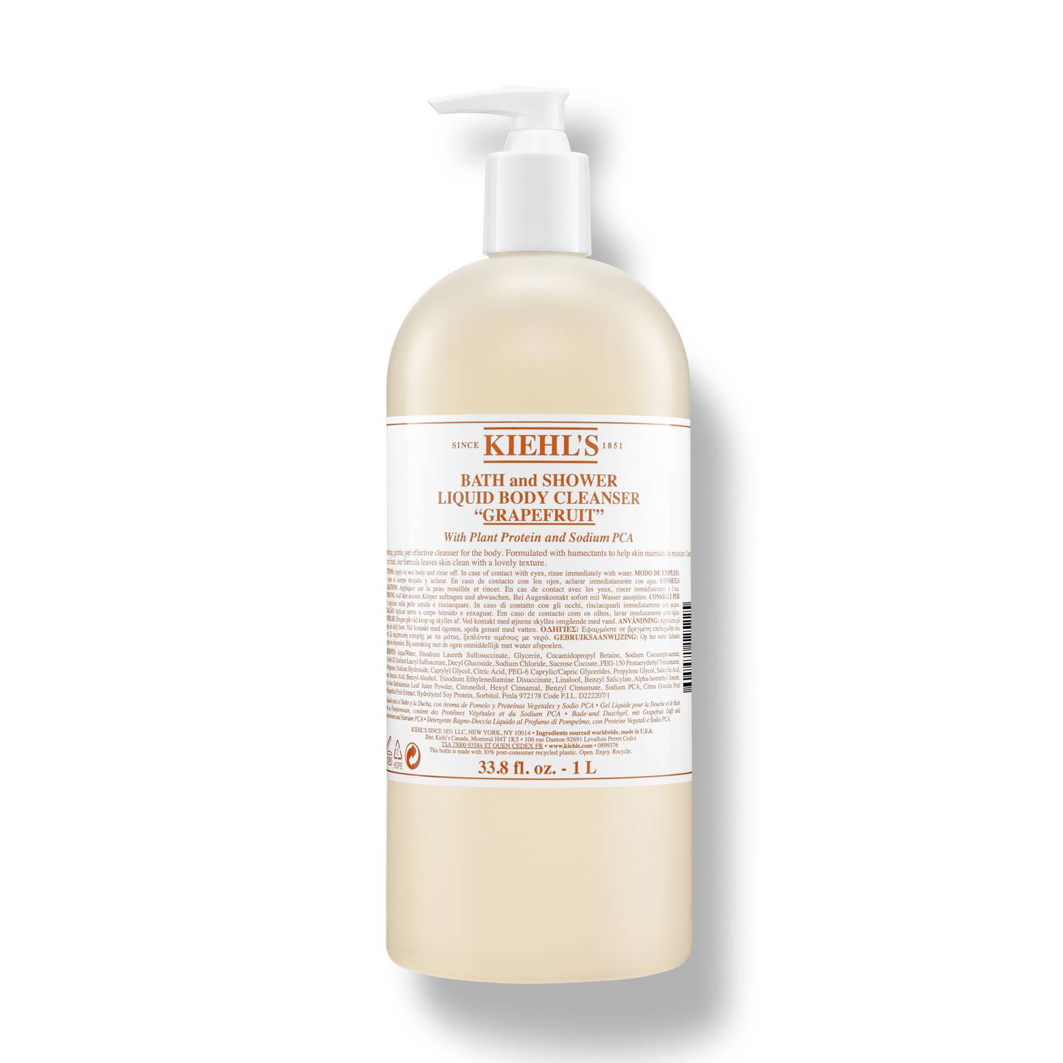Bath and Shower Liquid Body Cleanser - Grapefruit by Kiehl's - Non-toxic, STOP rated product free from harmful chemicals