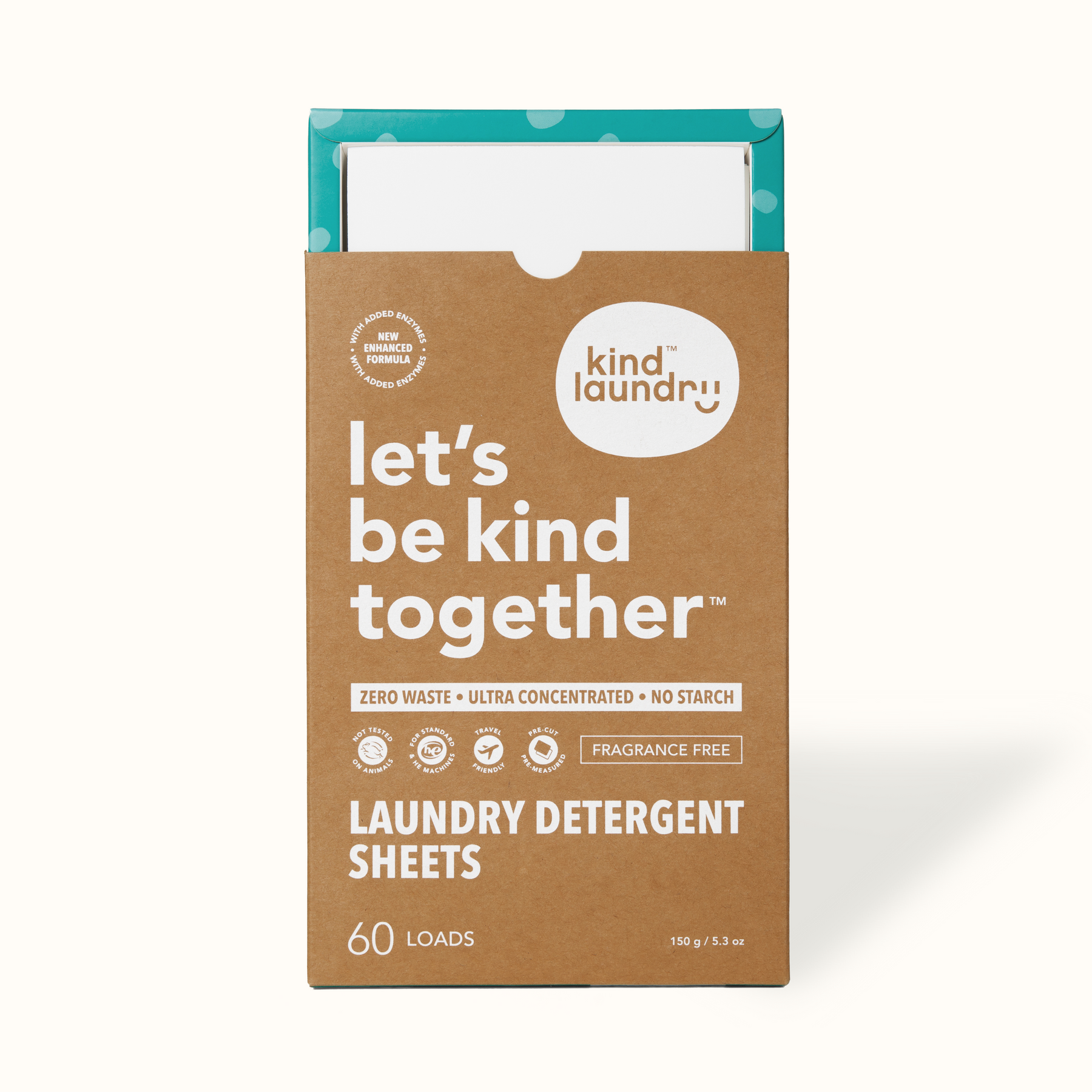 Laundry Detergent Sheets - Fragrance Free by kind laundry - Non-toxic, SLOW rated product free from harmful chemicals