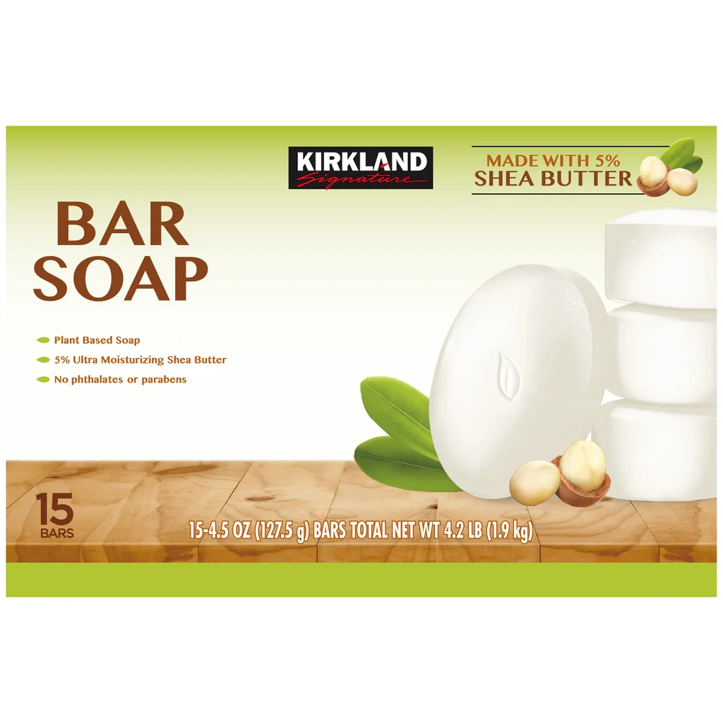 Bar Soap with Shea Butter by KIRKLAND Signature - Non-toxic, STOP rated product free from harmful chemicals