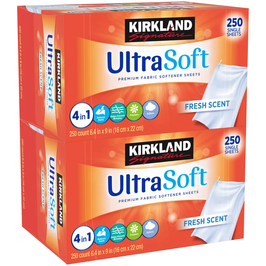 Fabric Softener Sheets by KIRKLAND Signature - Non-toxic, STOP rated product free from harmful chemicals