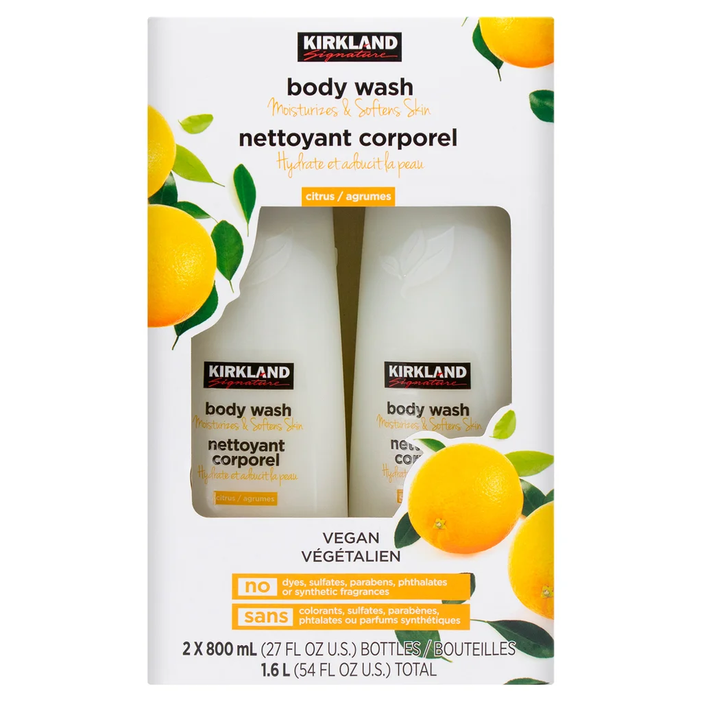 Liquid Body Wash - Natural Citrus by KIRKLAND Signature - Non-toxic, STOP rated product free from harmful chemicals