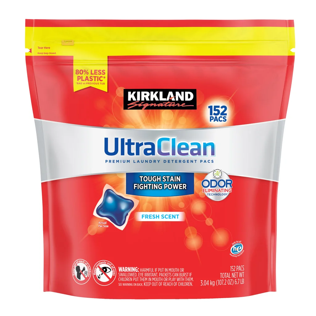Ultra Clean HE Laundry Detergent Pacs - Fresh Scent by KIRKLAND Signature - Non-toxic, STOP rated product free from harmful chemicals