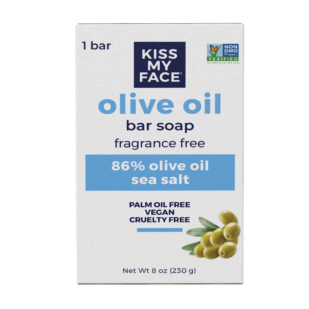 Olive Oil Bar Soap - Fragrance Free by KISS MY FACE - Non-toxic Soaps + Body Washes product rated GO by Million Marker, free from BPA, phthalates, and parabens