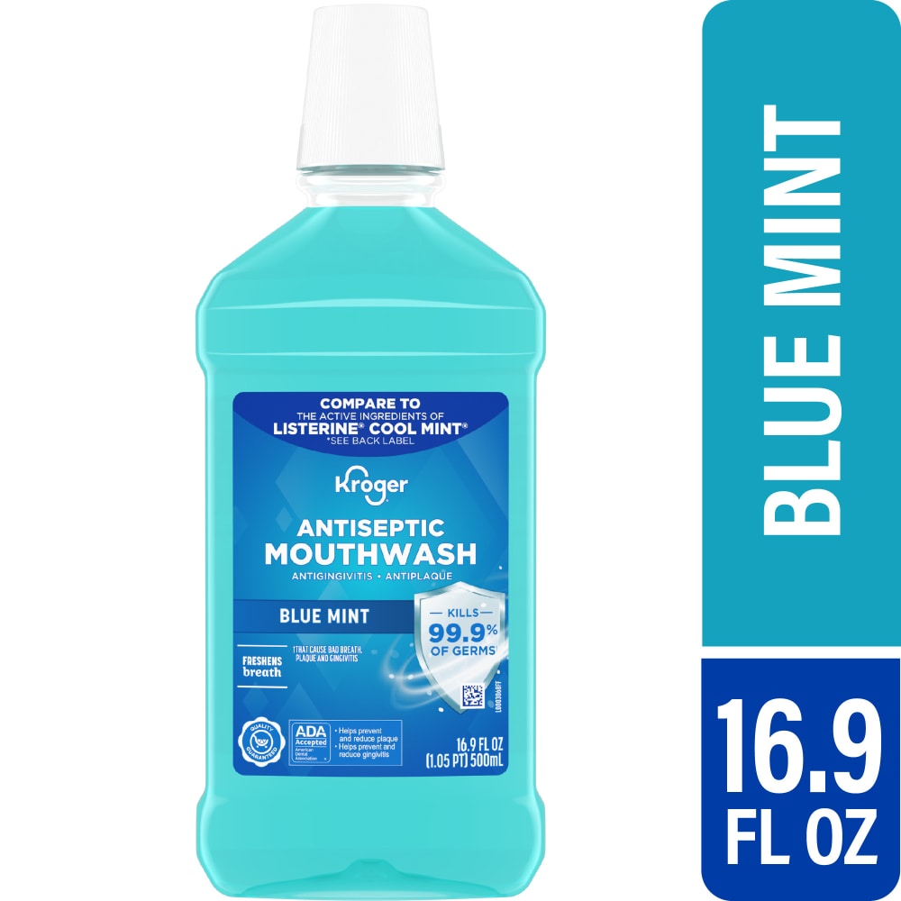 Antiseptic Mouth Rinse - Blue Mint by Kroger - Non-toxic, STOP rated product free from harmful chemicals
