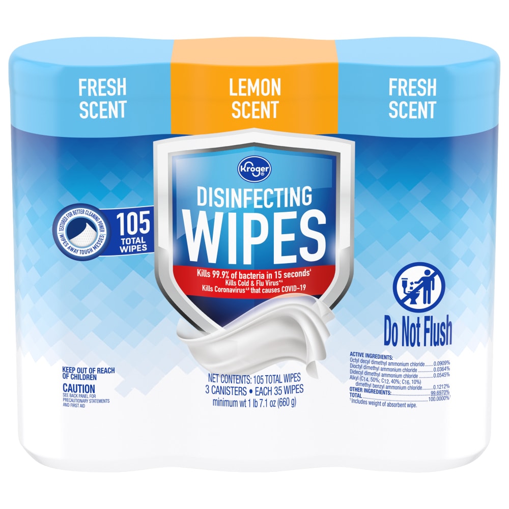 Disinfecting Wipes by Kroger - Non-toxic, STOP rated product free from harmful chemicals