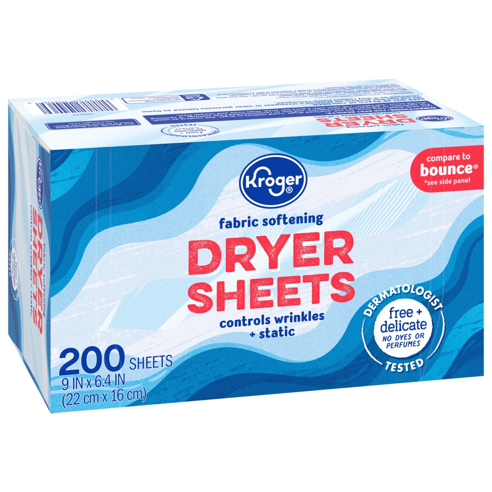 Dryer Sheets - Free & Delicate by Kroger - Non-toxic, STOP rated product free from harmful chemicals