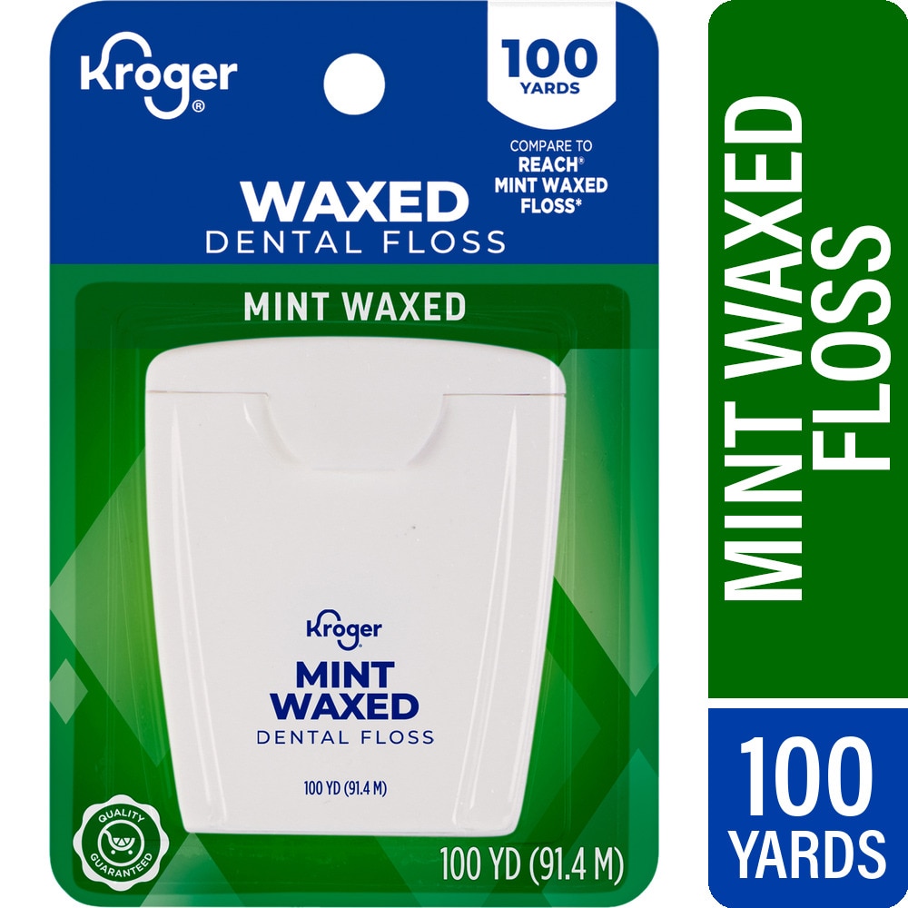Waxed Dental Floss - Mint by Kroger - Non-toxic, STOP rated product free from harmful chemicals