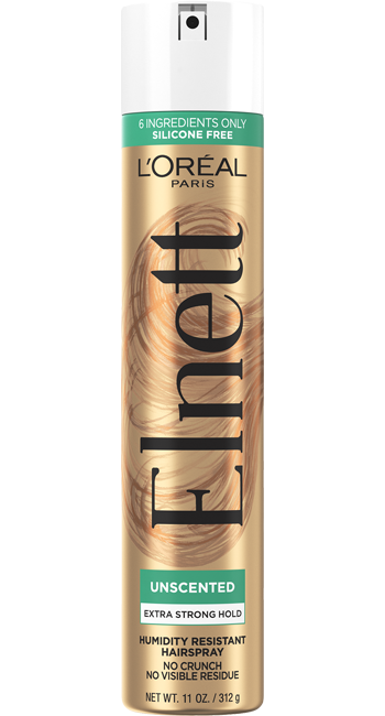 Elnett Satin Extra Strong Hold Humidity Resistant Hair Spray – Unscented by L'ORÉAL PARiS - Non-toxic Hair Styling + Treatment product rated STOP by Million Marker, free from BPA, phthalates, and parabens