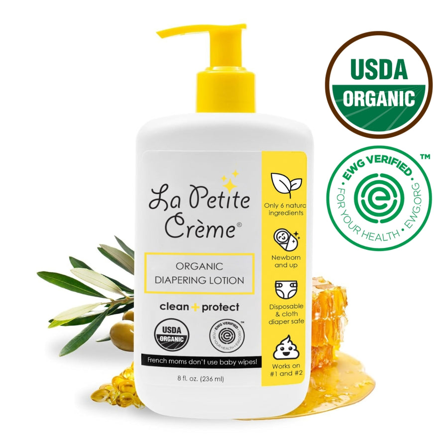 Organic Diaper Lotion by La Petite Crème - Non-toxic Baby Care product rated GO by Million Marker, free from BPA, phthalates, and parabens