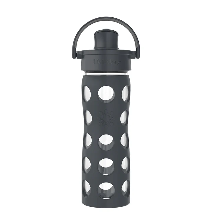 Glass Water Bottle - 16 oz by Lifefactory - Non-toxic, GO rated product free from harmful chemicals