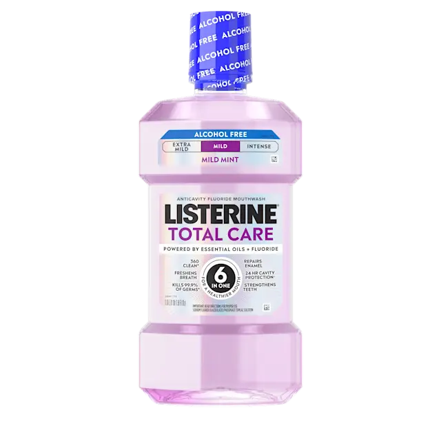 Total Care Alcohol-Free Anticavity Fluoride Mouthwash - Mild Mint by LISTERINE - Non-toxic, STOP rated product free from harmful chemicals