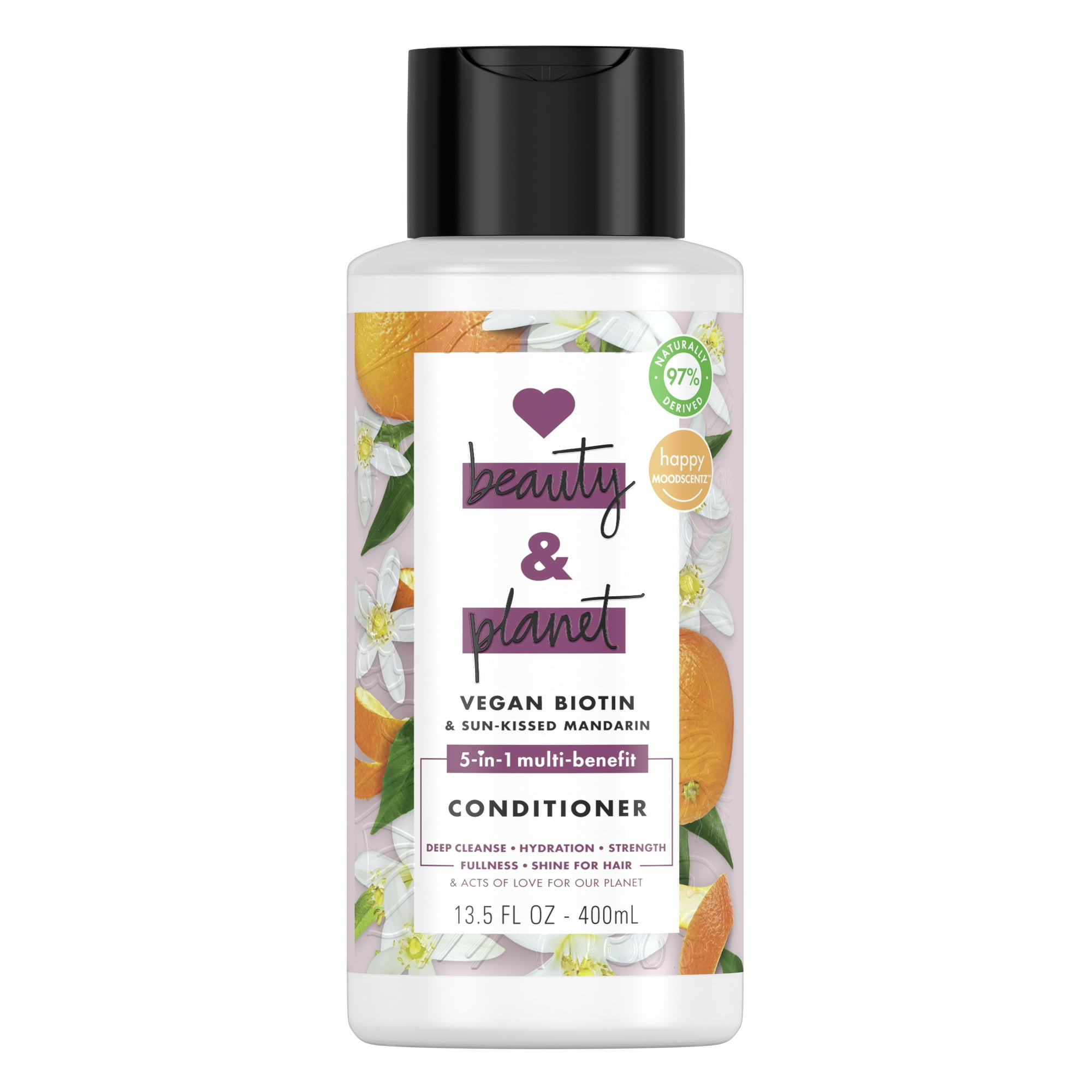 Conditioner – Vegan Biotin &  Sunkissed Mandarin by Love Beauty and Planet - Non-toxic, STOP rated product free from harmful chemicals