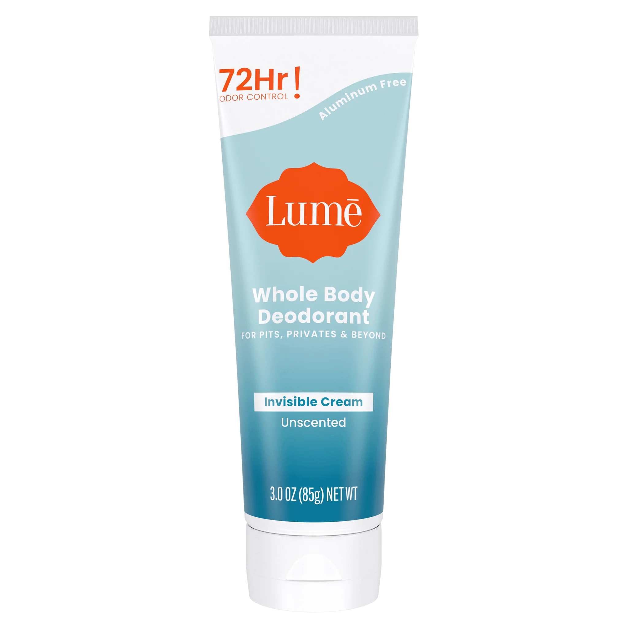 Whole Body Invisible Cream Deodorant - Unscented by Lumē - Non-toxic, SLOW rated product free from harmful chemicals