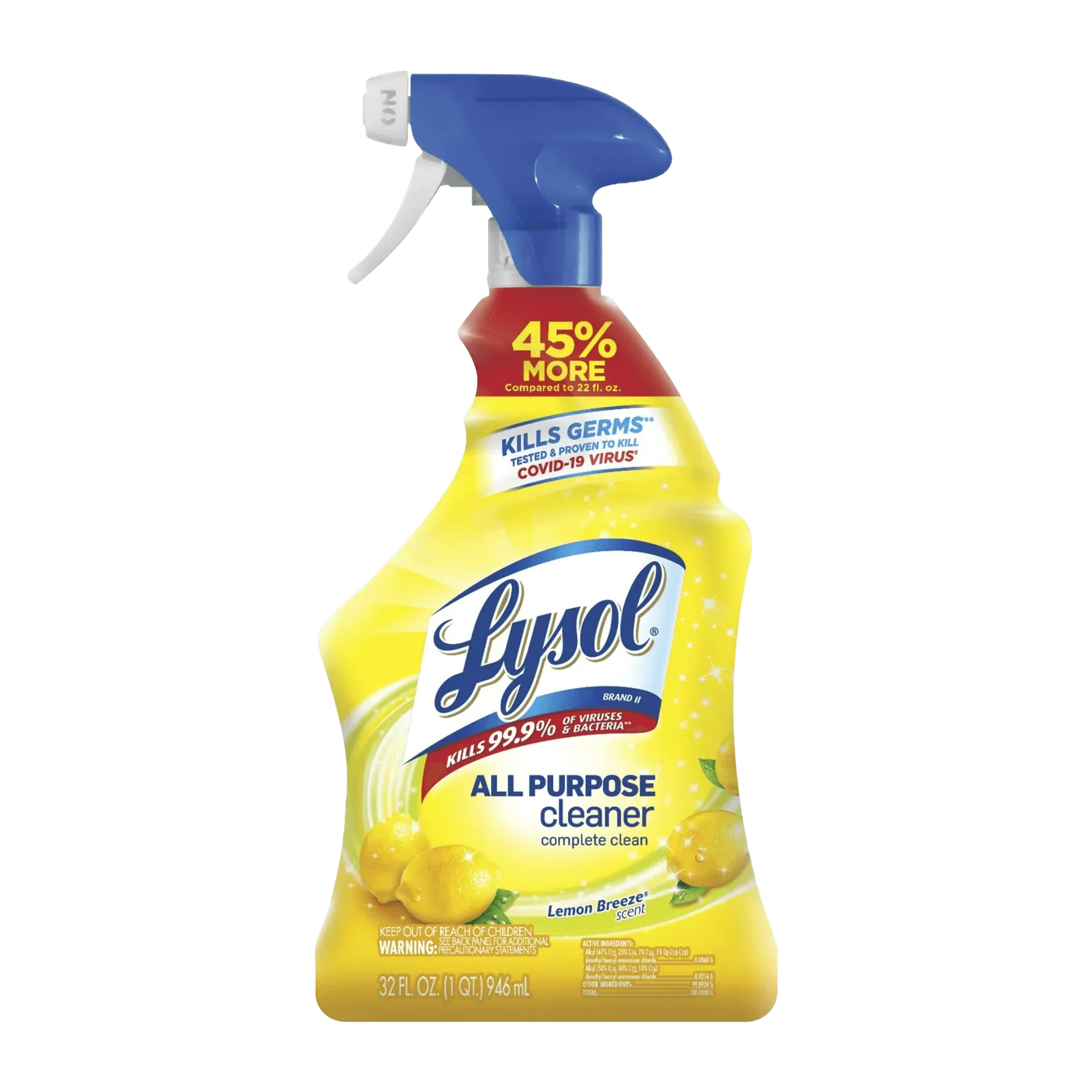 All Purpose Cleaner - Trigger Lemon Breeze by Lysol - Non-toxic, STOP rated product free from harmful chemicals