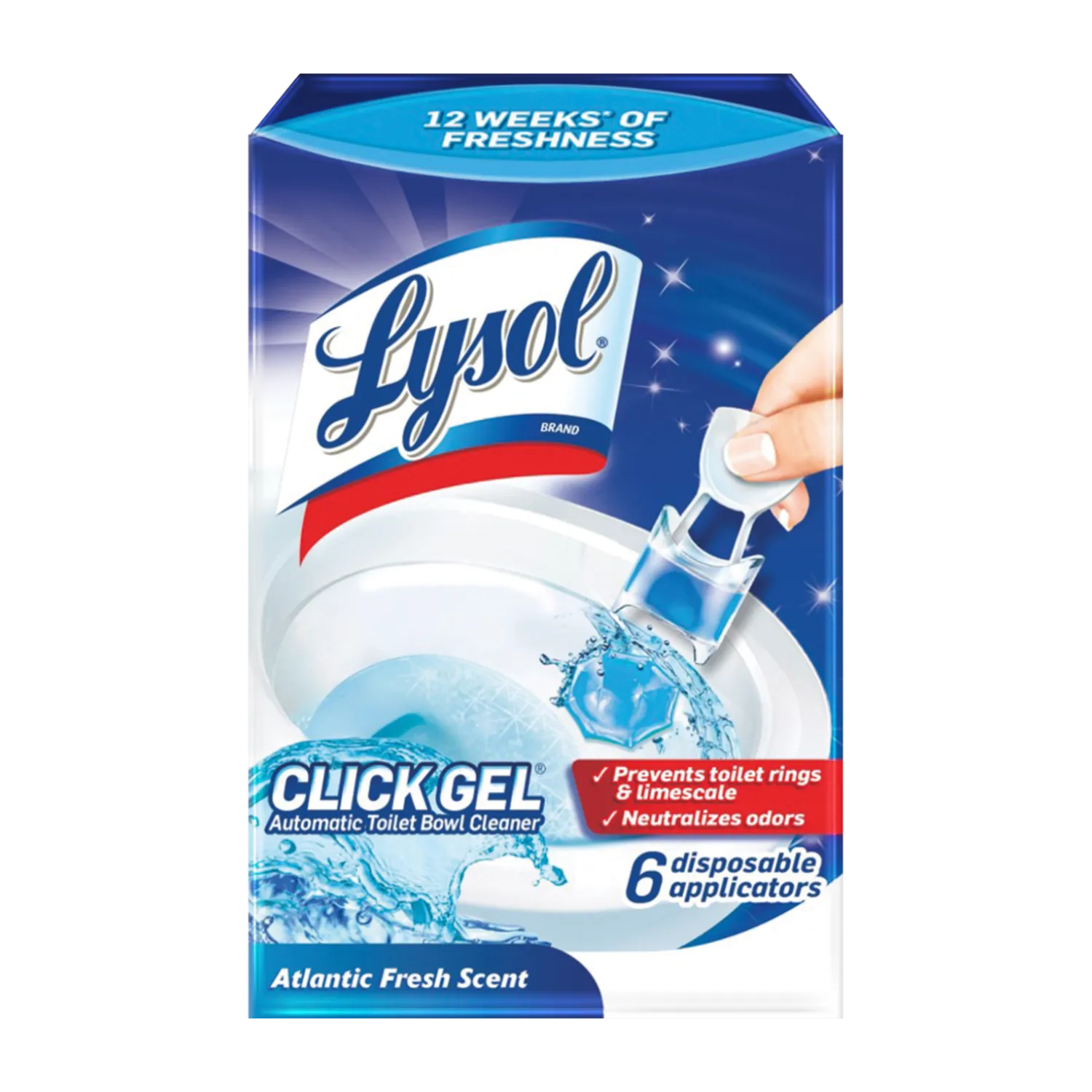 Automatic Toilet Bowl Cleaner - Click Gel Ocean Fresh by Lysol - Non-toxic, STOP rated product free from harmful chemicals