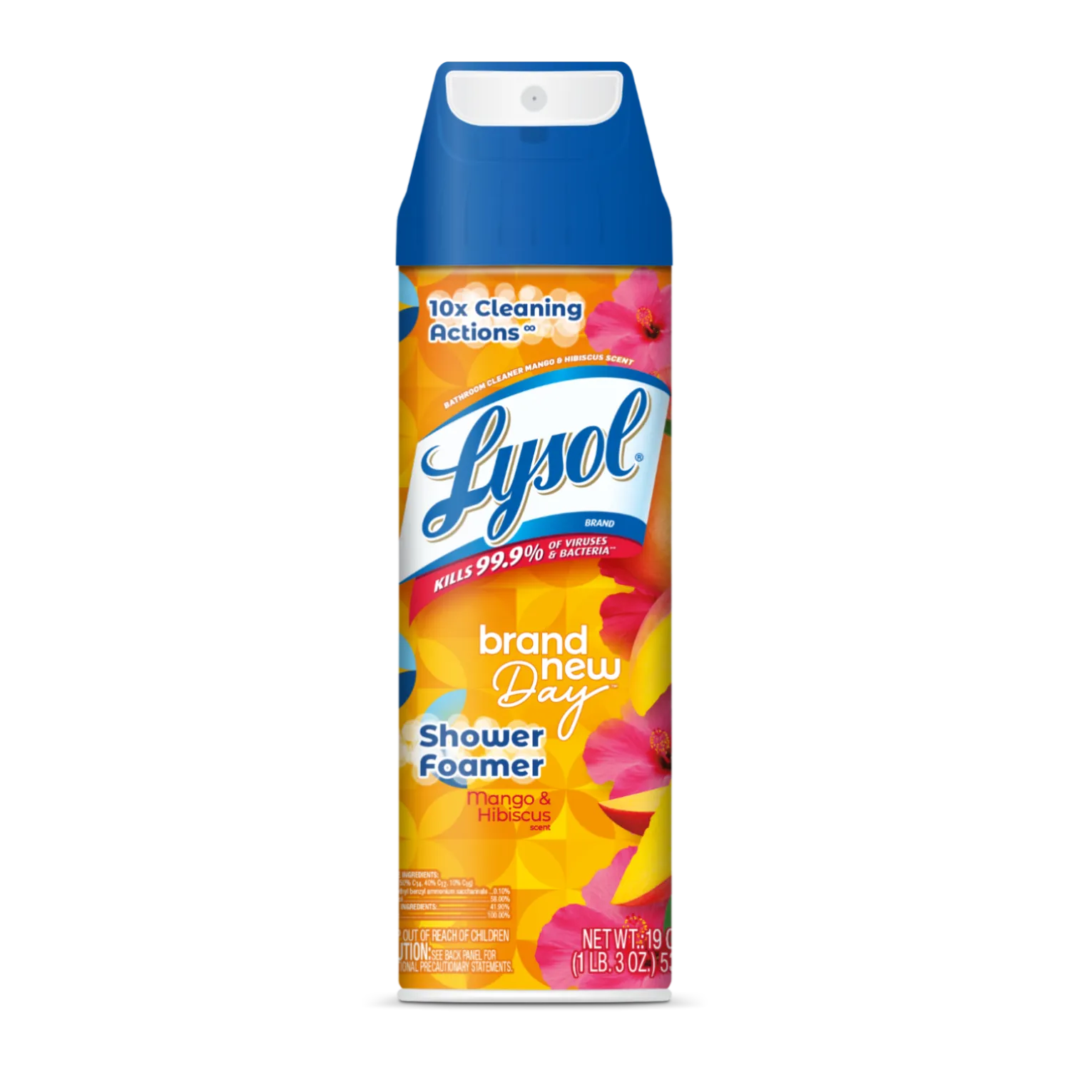 Shower Foamer – Brand New Day Mango & Hibiscus by Lysol - Non-toxic, STOP rated product free from harmful chemicals
