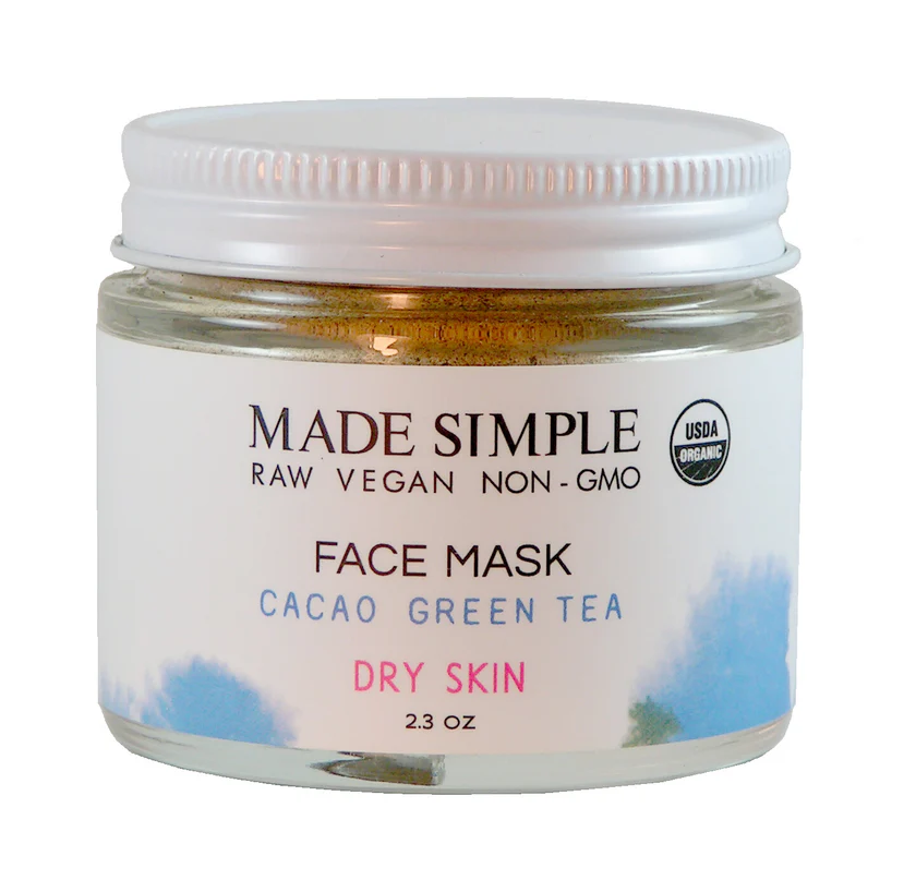Cacao Green Tea Face Mask by Made Simple - Non-toxic Facial Care product rated SLOW by Million Marker, free from BPA, phthalates, and parabens
