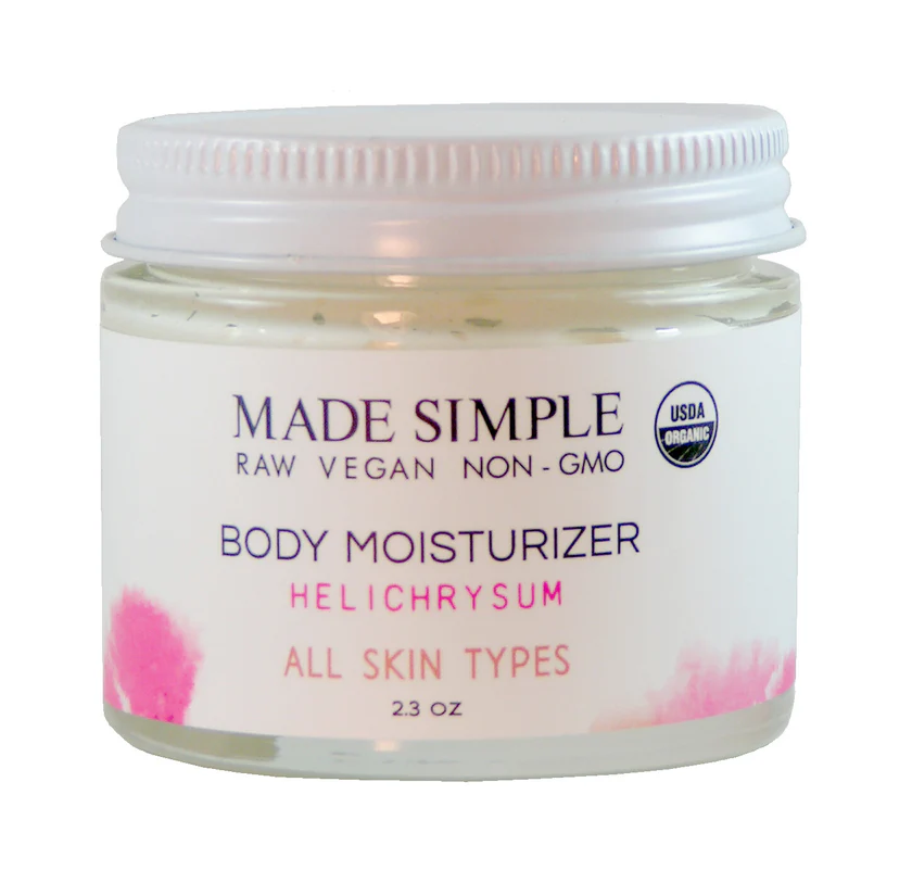 Helichrysum Body Moisturizer by Made Simple - Non-toxic Body Oils, Butters + lotions product rated SLOW by Million Marker, free from BPA, phthalates, and parabens