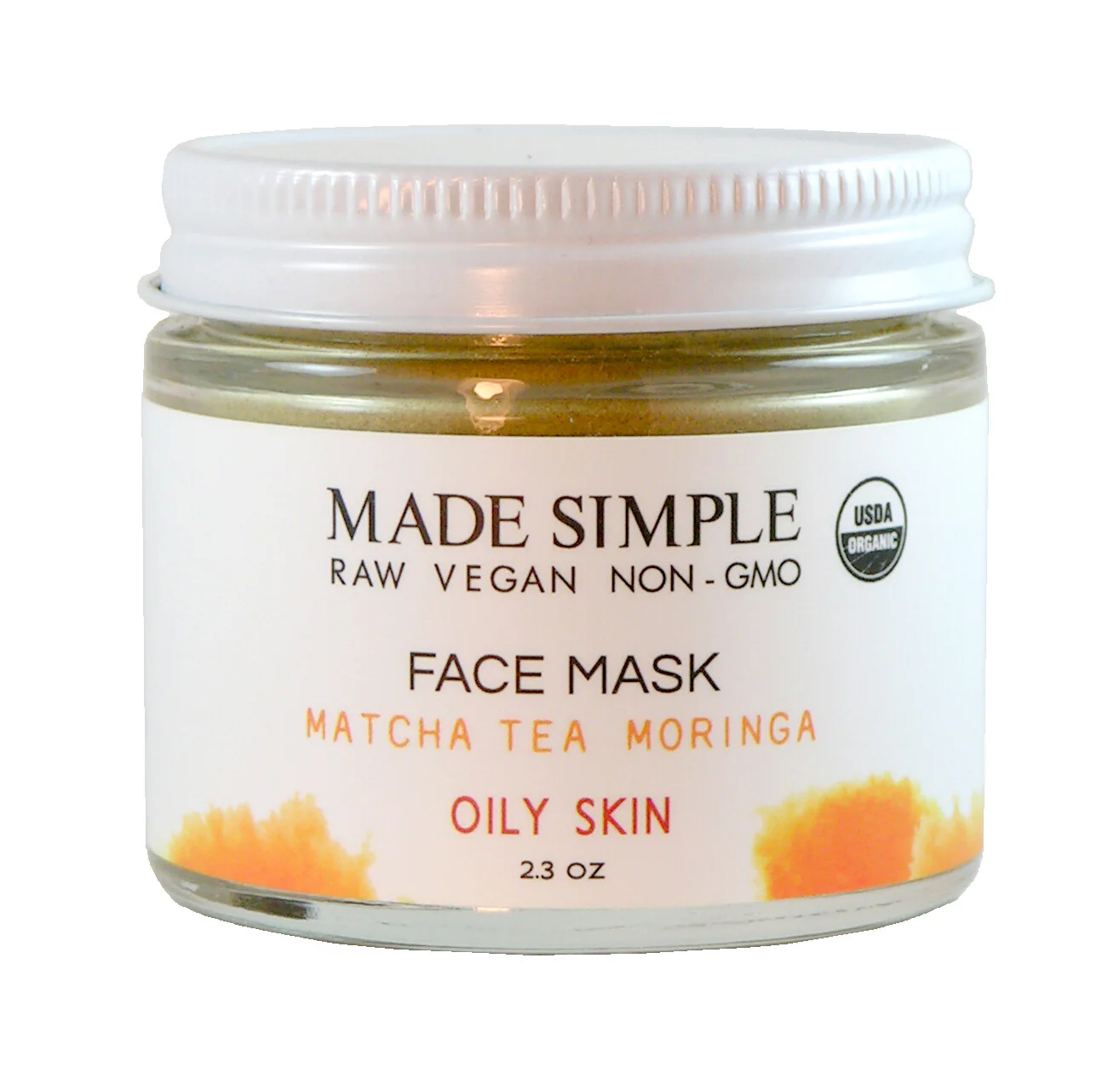 Matcha Tea Moringa Face Mask Oily Skin by Made Simple - Non-toxic Facial Care product rated SLOW by Million Marker, free from BPA, phthalates, and parabens
