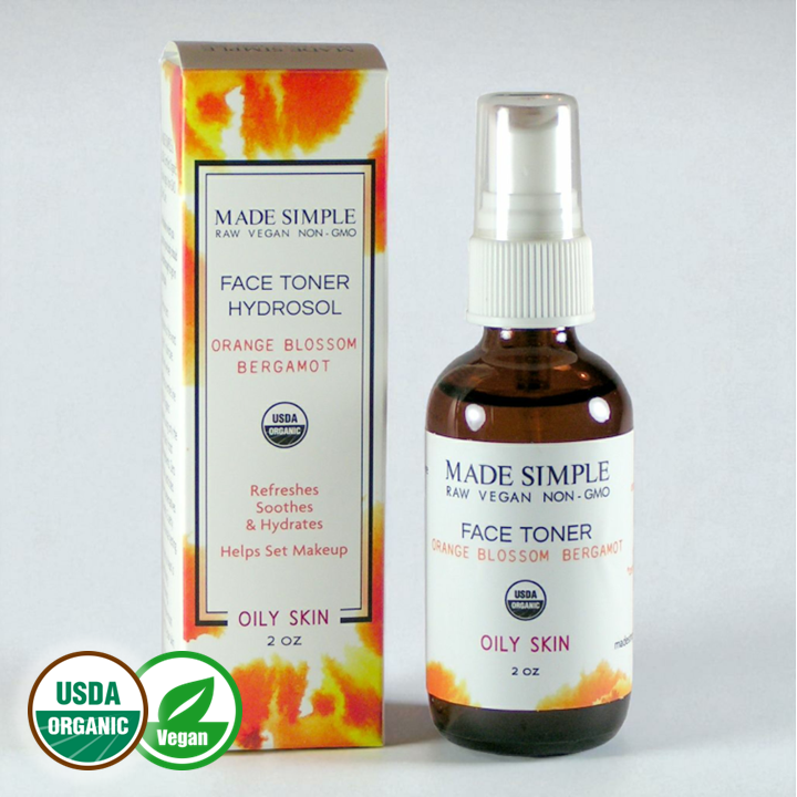 Orange Blossom Bergamot Face Toner Oily Skin by Made Simple - Non-toxic, SLOW rated product free from harmful chemicals