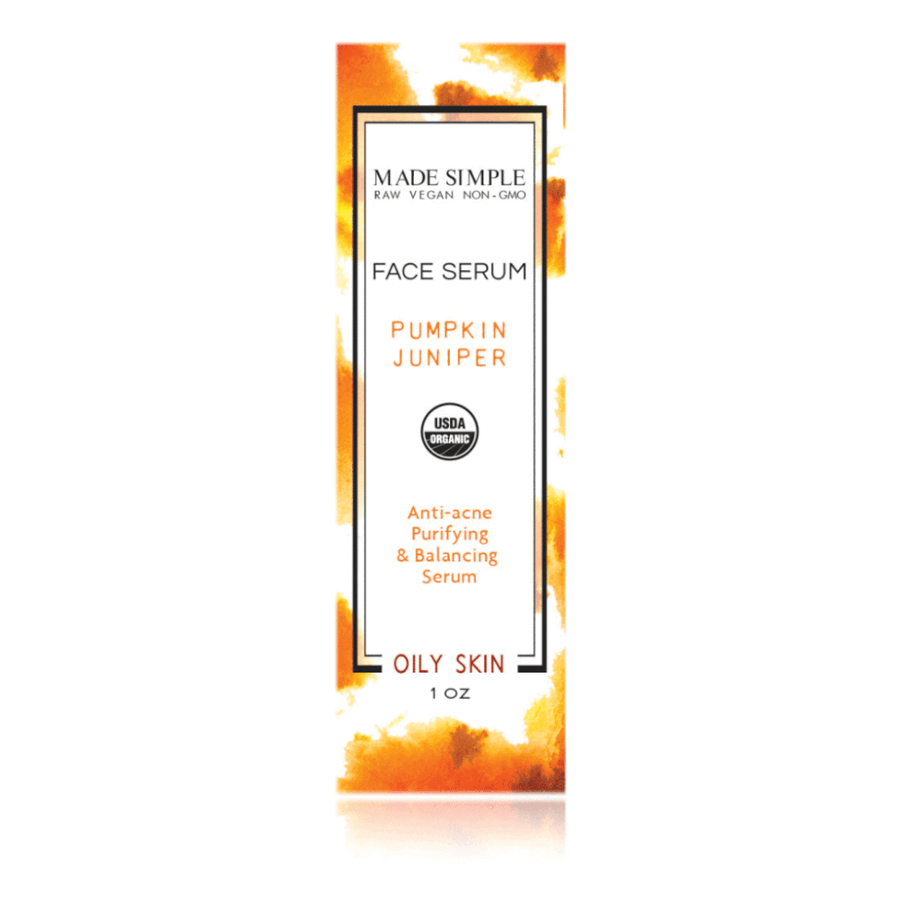 Pumpkin Juniper Face Serum Oily Skin by Made Simple - Non-toxic Facial Care product rated SLOW by Million Marker, free from BPA, phthalates, and parabens
