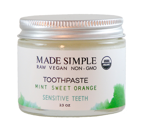 Sensitive Teeth Toothpaste - Mint Sweet Orange by MADE SIMPLE - Non-toxic, SLOW rated product free from harmful chemicals