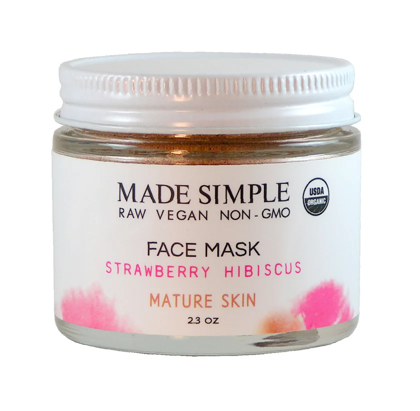 Strawberry Hibiscus Face Mask Mature Skin by Made Simple - Non-toxic, SLOW rated product free from harmful chemicals