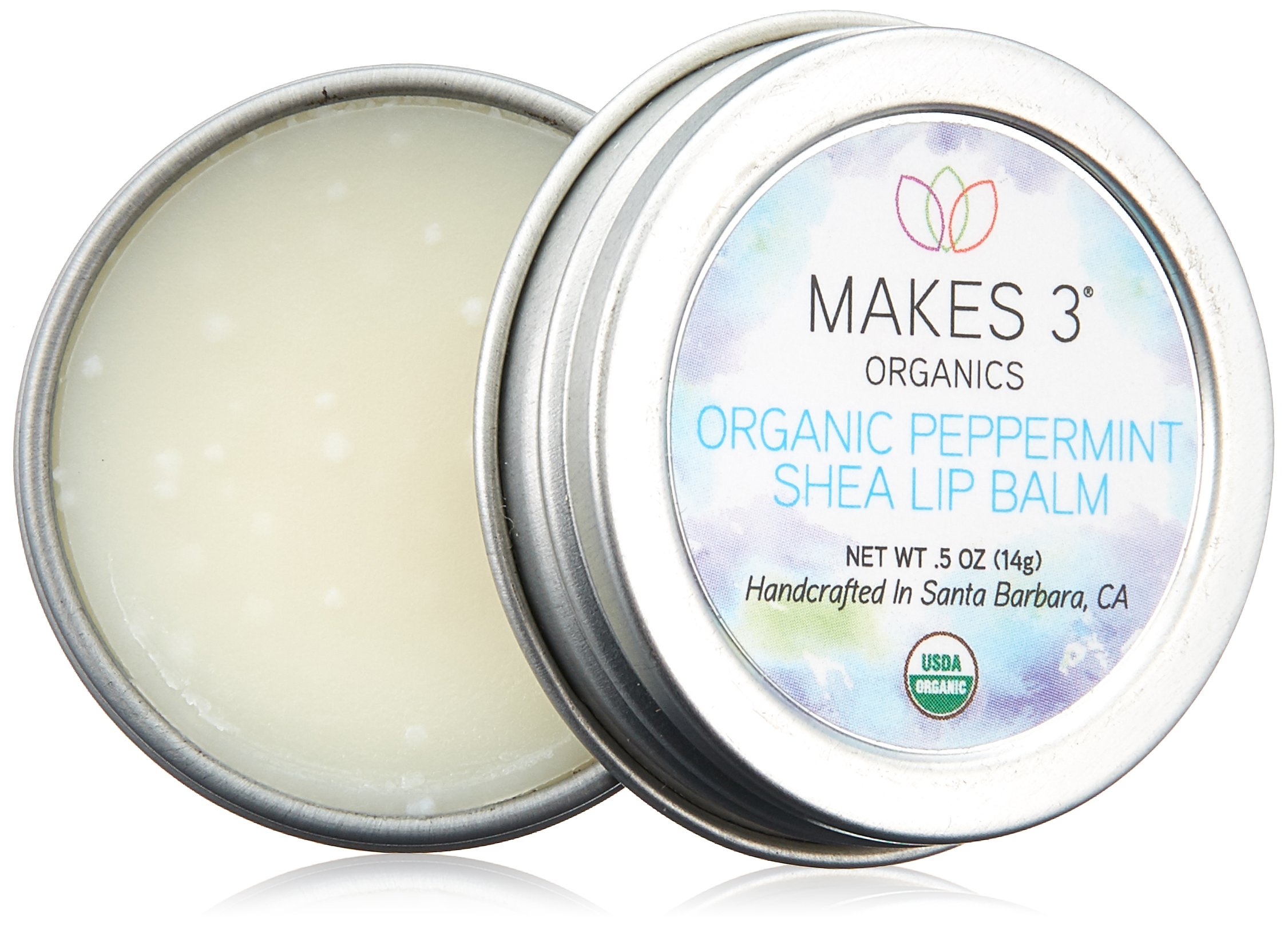 Organics Peppermint Shea Lip Balm by Makes 3 Organics - Non-toxic Lip Balms product rated GO by Million Marker, free from BPA, phthalates, and parabens