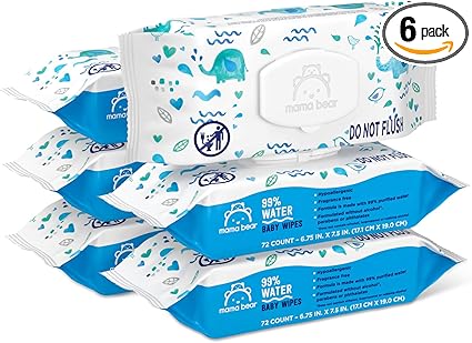 99% Water Baby Wipes by mama bear - Non-toxic, SLOW rated product free from harmful chemicals